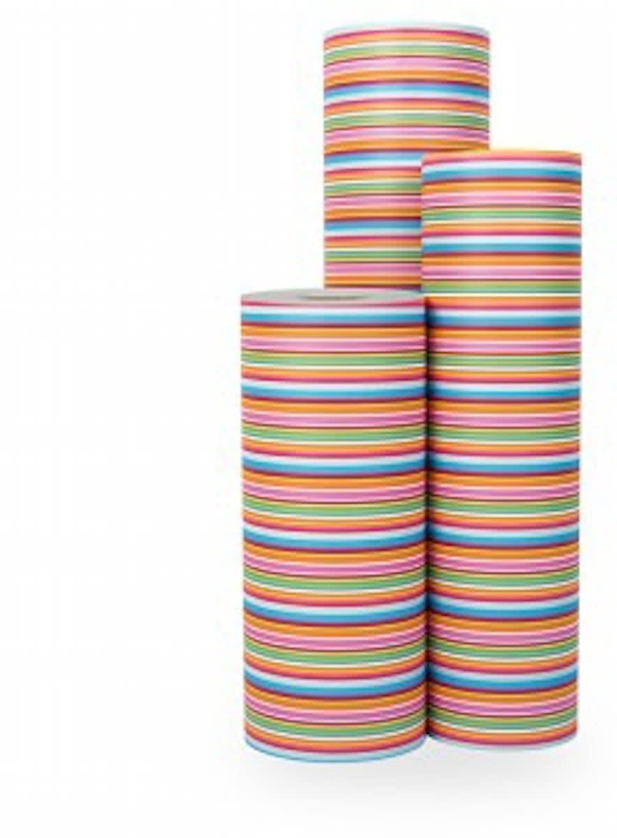 Cadeaupapier Color Stripe 2 - Rol 50cm - 200m - 70gr | Winkelrol / Toonbankrol / Geschenkpapier / Kadopapier / Inpakpapier